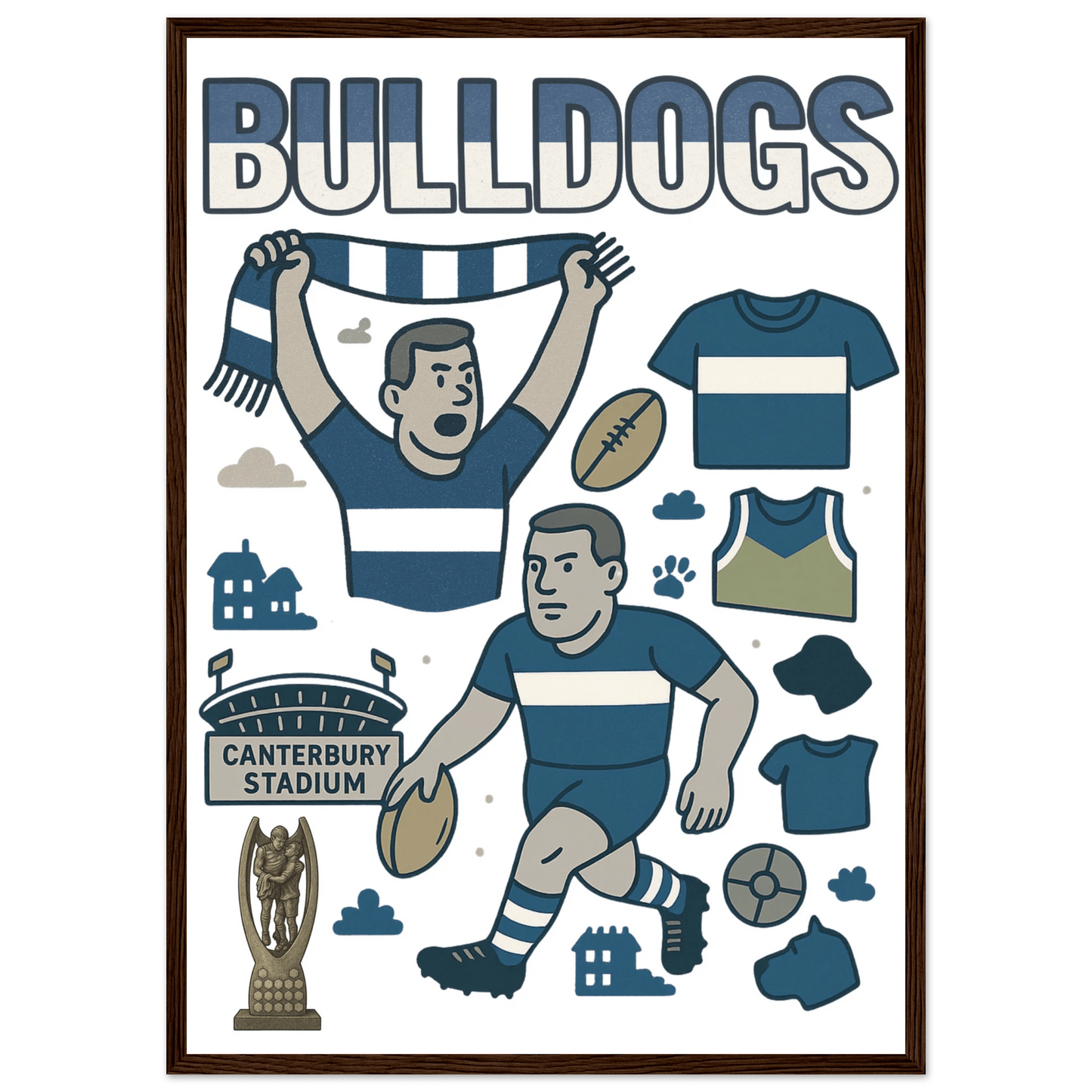 Bulldogs - League Framed Wall Art - VFtees