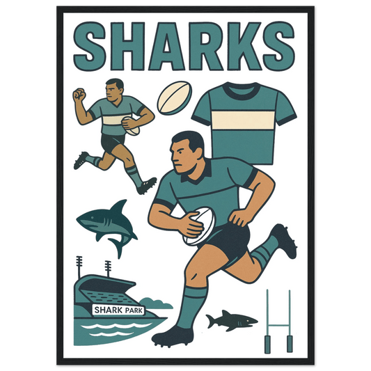 Cronulla - Rugby League Framed Wall Art - VFtees