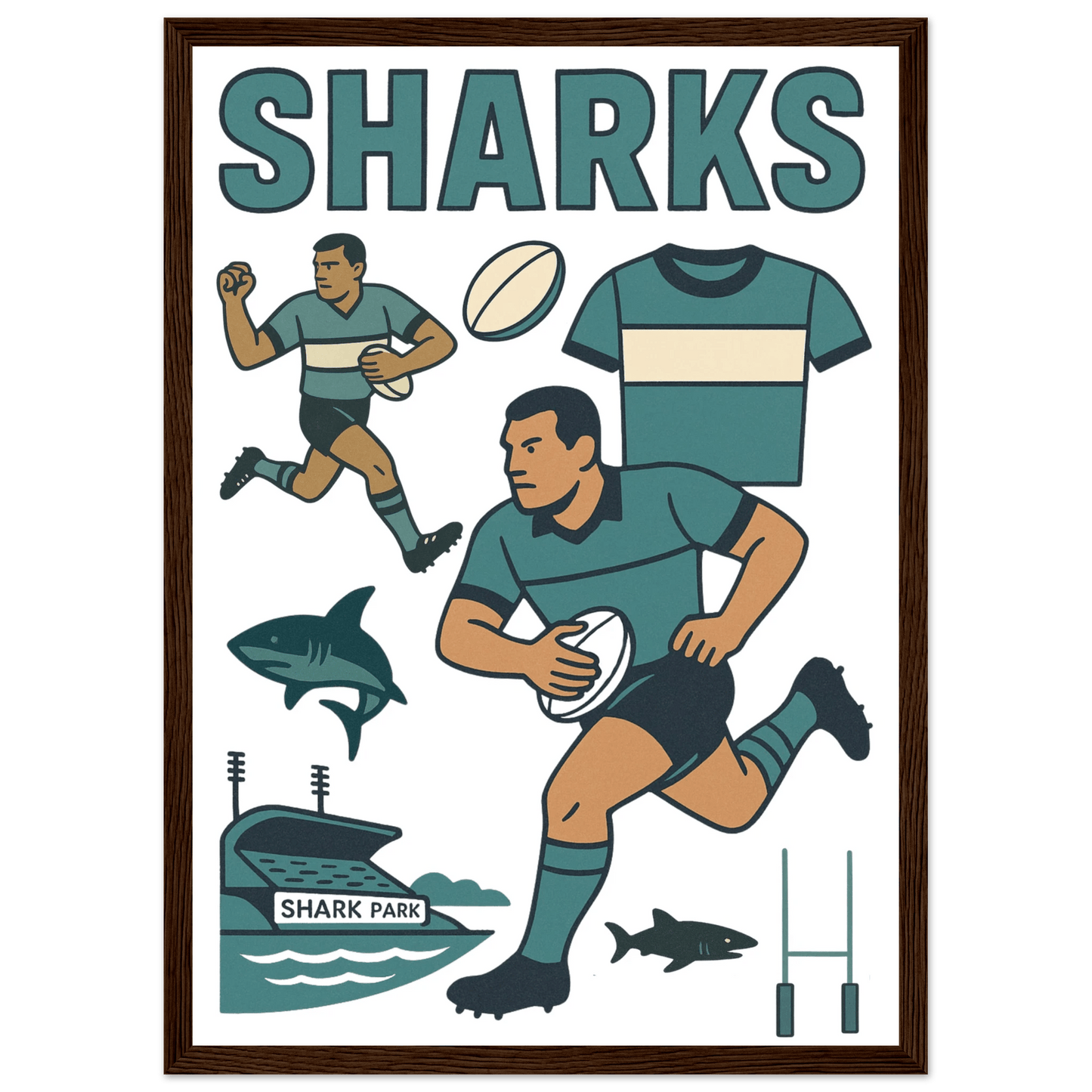 Cronulla - Rugby League Framed Wall Art - VFtees