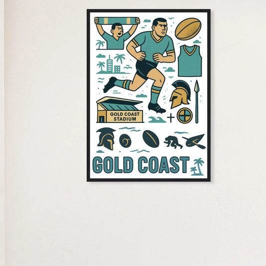 Gold Coast - Framed Wall Art - VFtees