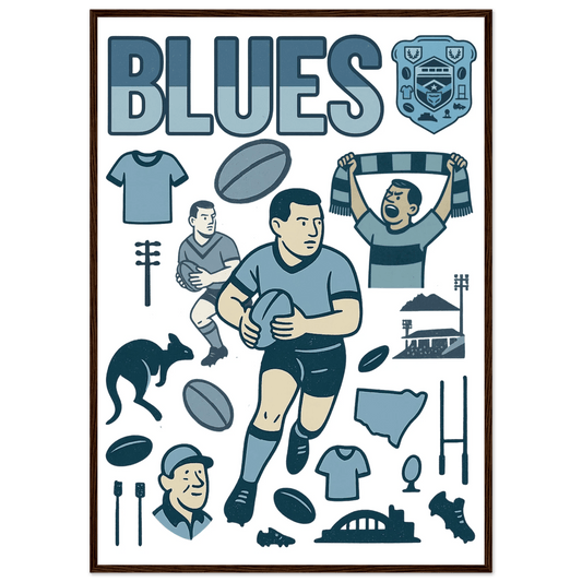 Origin Framed Wall Art - Blues - VFtees