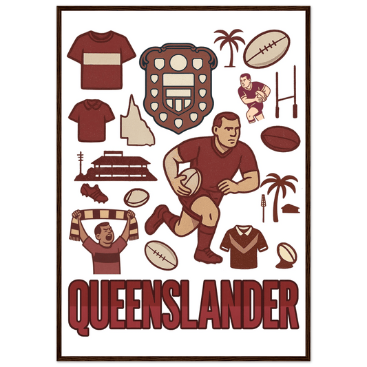 Origin Framed Wall Art - Queenslander - VFtees