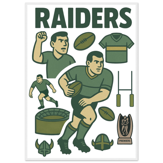 Raiders - Rugby League Framed Wall Art - VFtees