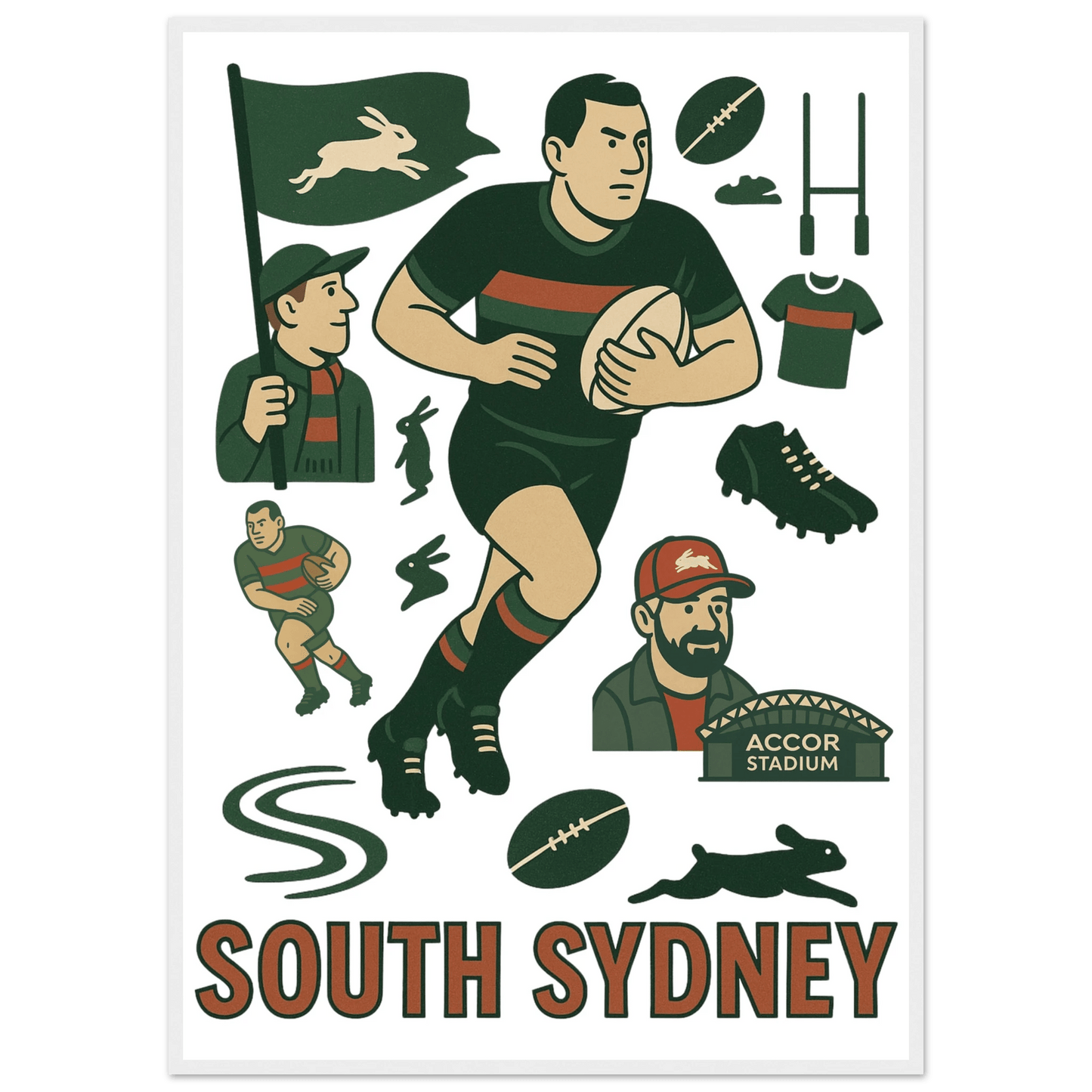 South Sydney League Framed Wall Art - VFtees