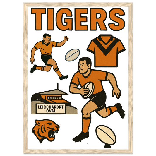 Tigers - Rugby League Framed Wall Art - VFtees