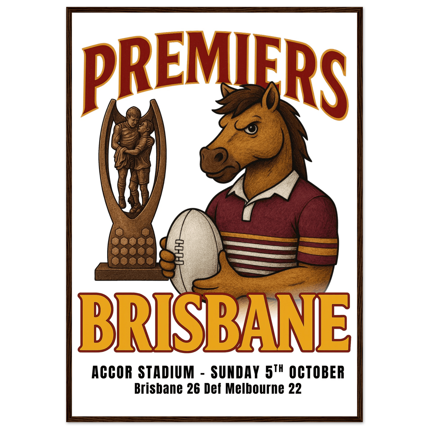 Broncos 2025 Premiers - Framed Wall Art - VFtees