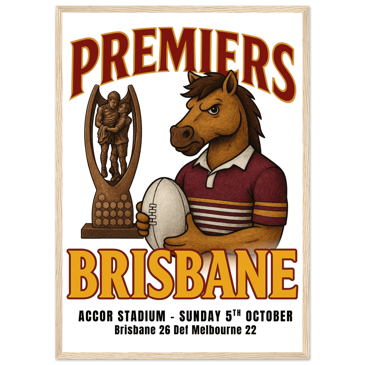Broncos 2025 Premiers - Framed Wall Art - VFtees