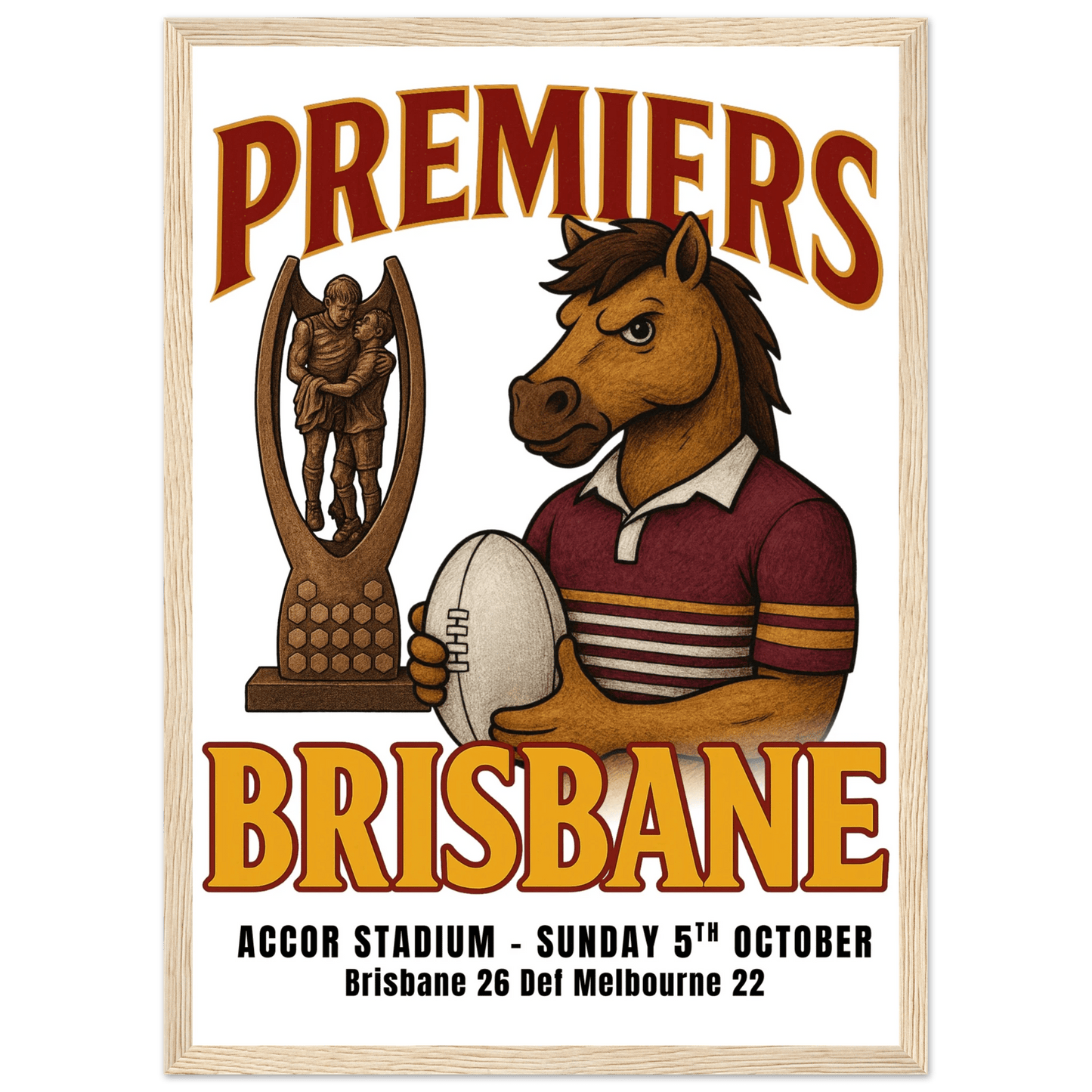 Broncos 2025 Premiers - Framed Wall Art - VFtees