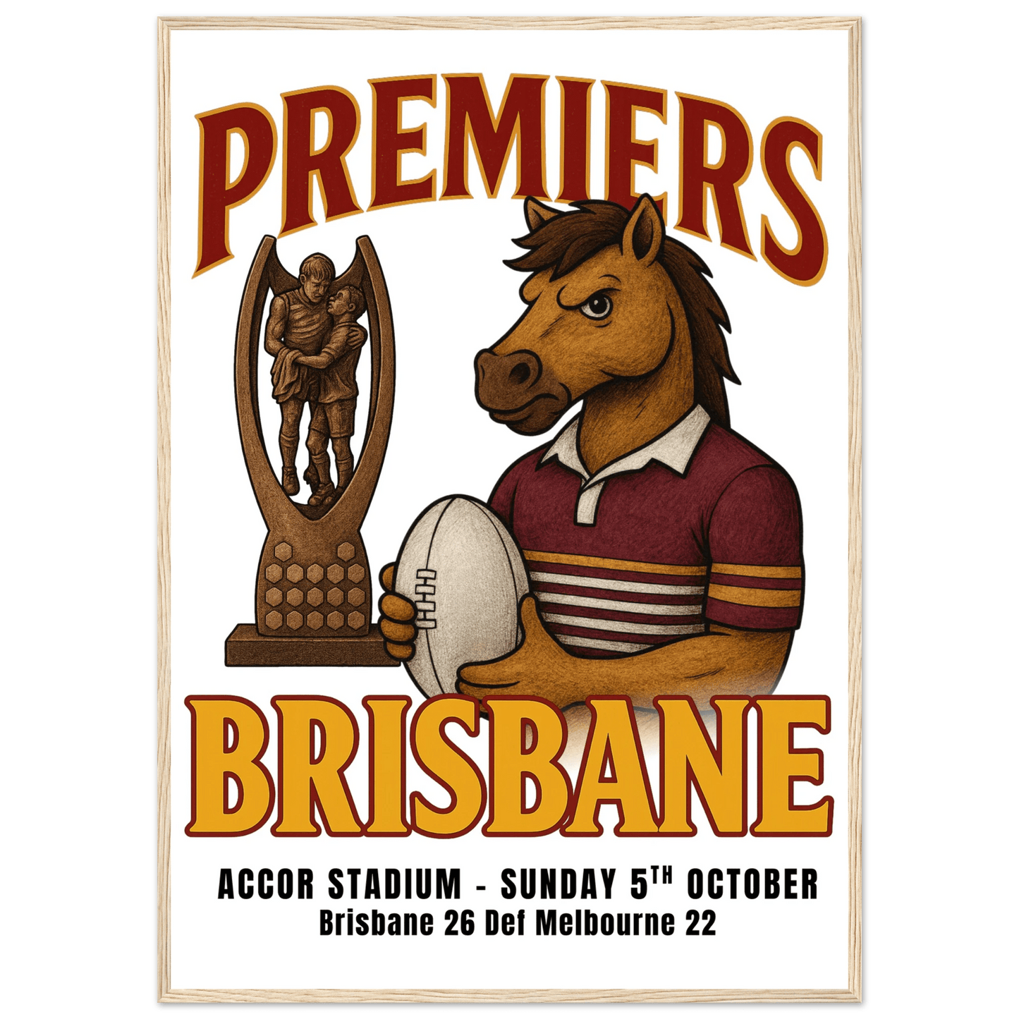 Broncos 2025 Premiers - Framed Wall Art - VFtees