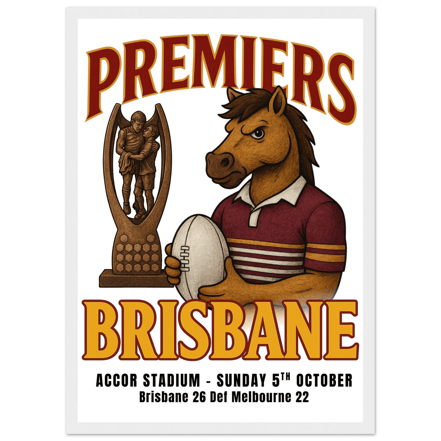 Broncos 2025 Premiers - Framed Wall Art - VFtees