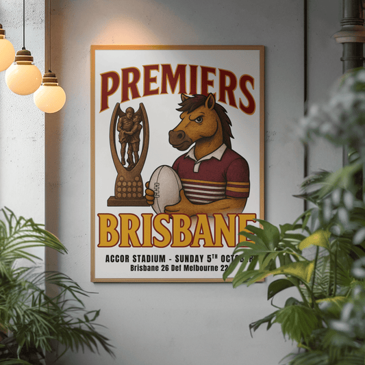 Broncos 2025 Premiers - Framed Wall Art - VFtees