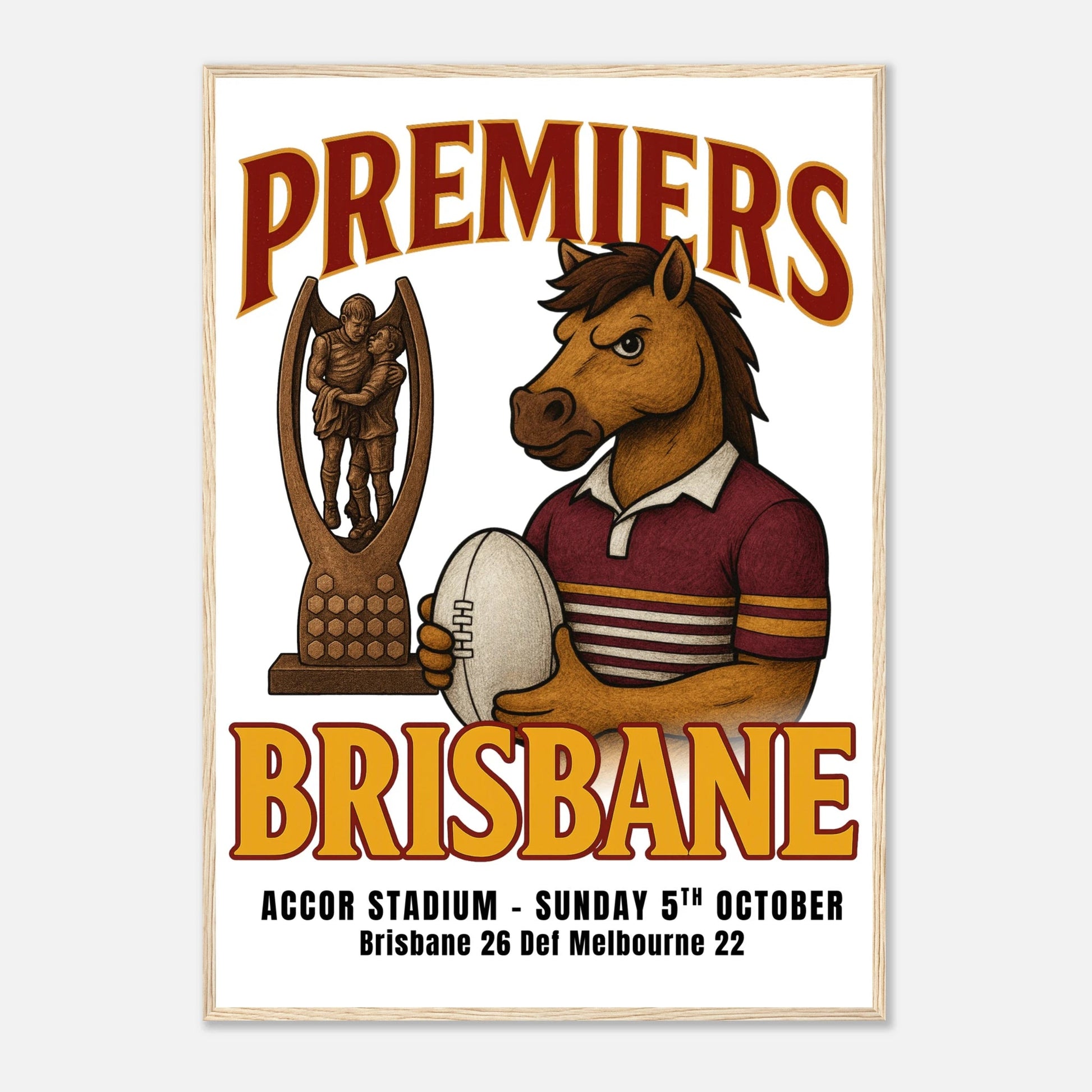 Broncos 2025 Premiers - Framed Wall Art - VFtees