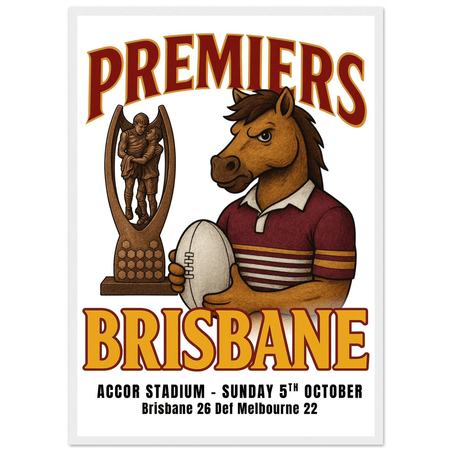 Broncos 2025 Premiers - Framed Wall Art - VFtees
