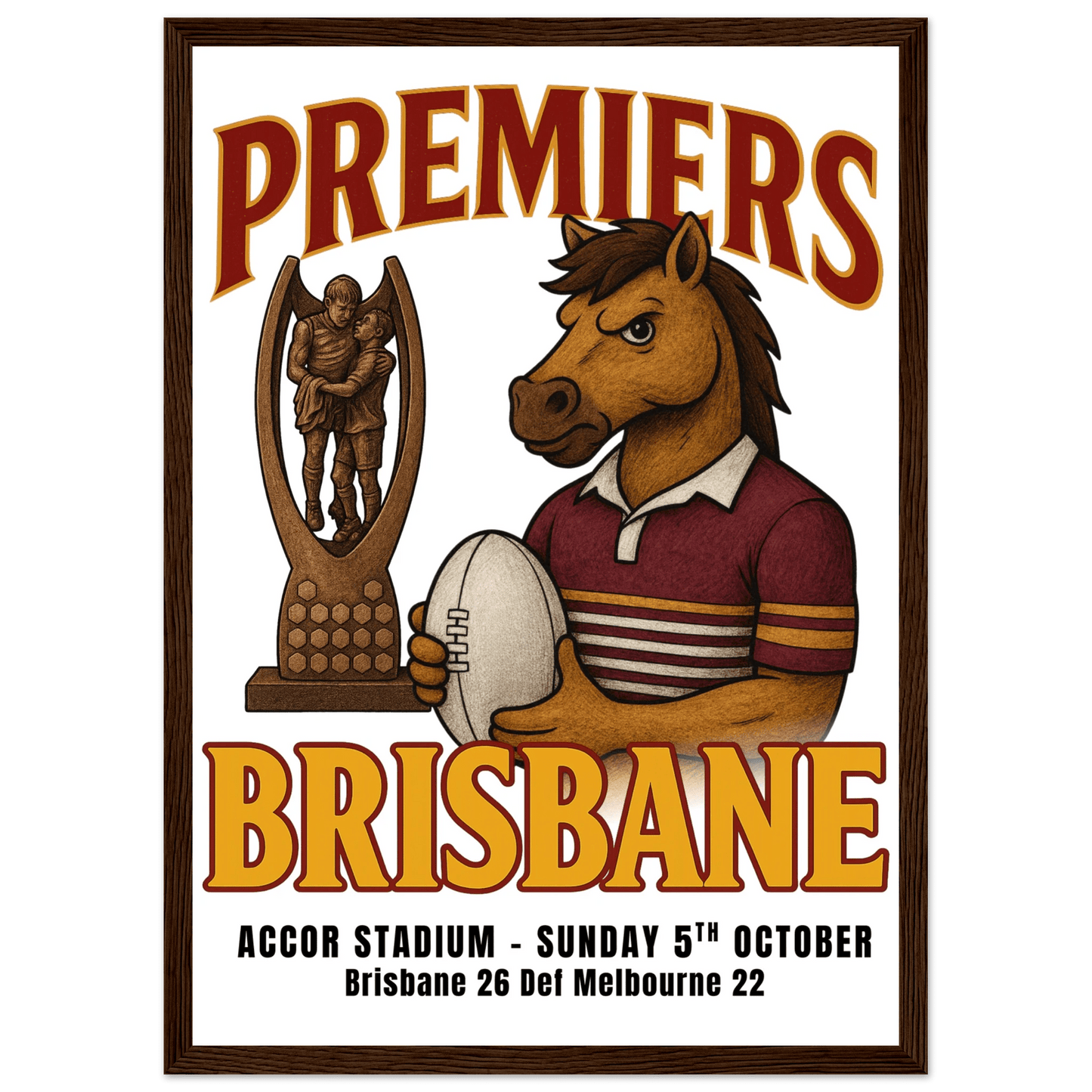 Broncos 2025 Premiers - Framed Wall Art - VFtees