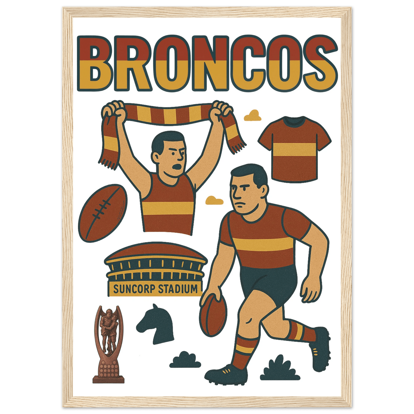Broncos - Framed League Wall Art - VFtees