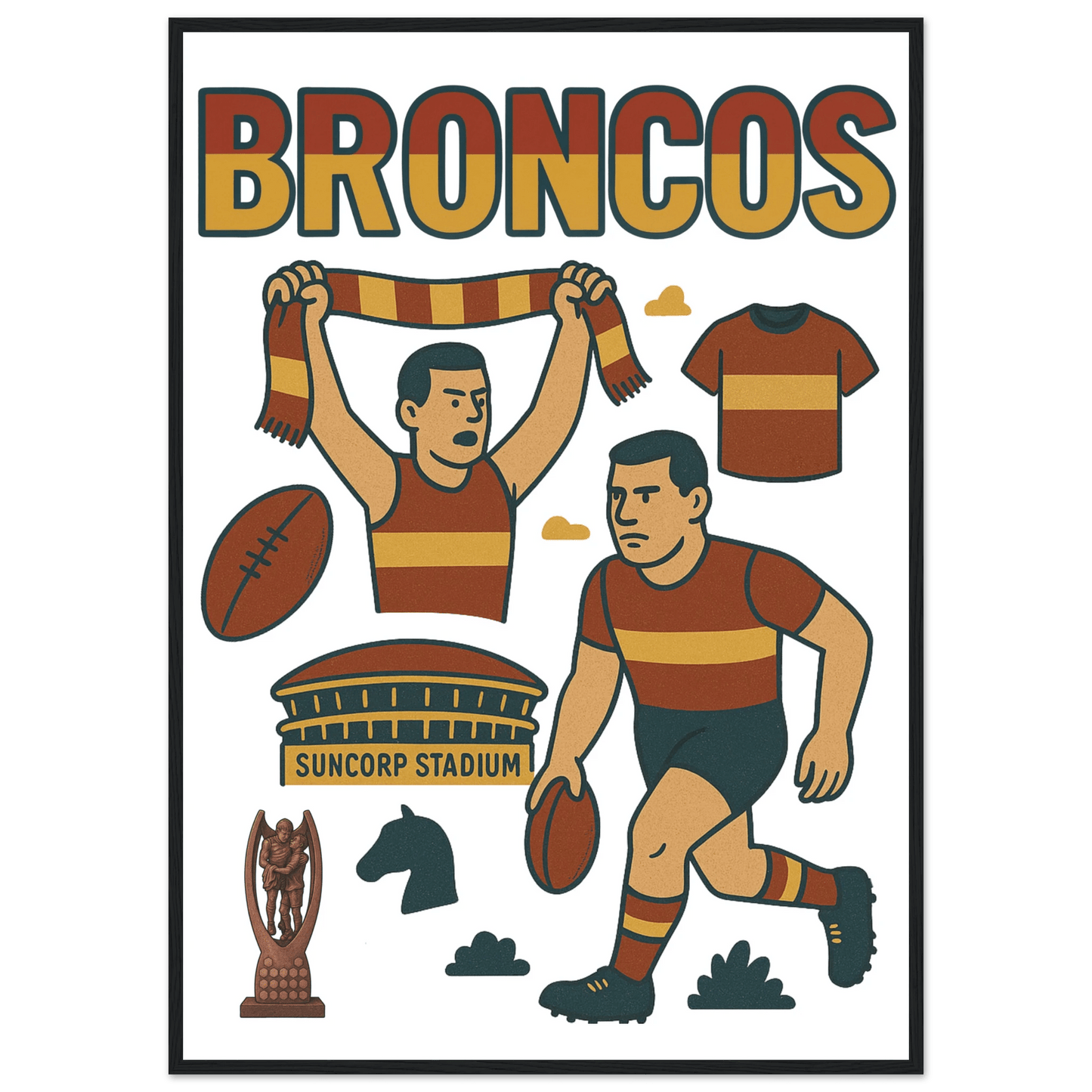 Broncos - Framed League Wall Art - VFtees