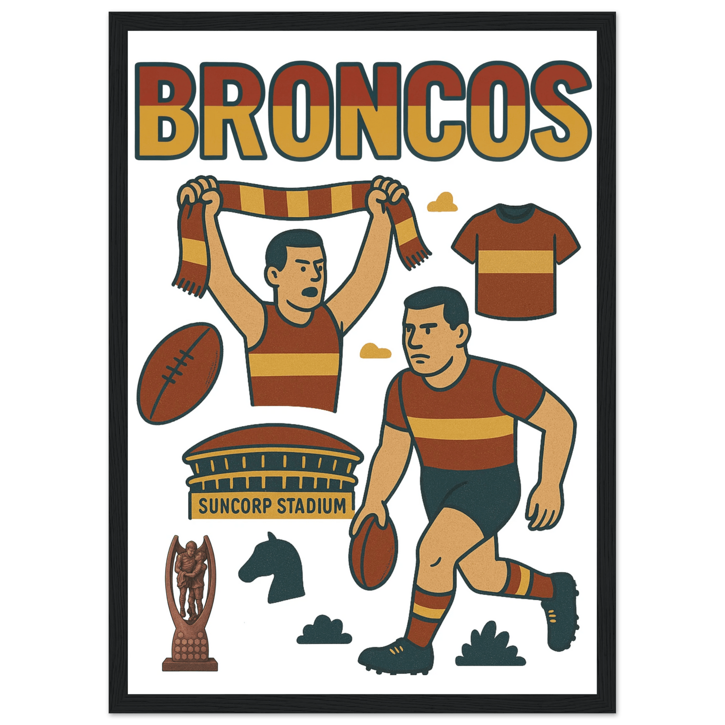 Broncos - Framed League Wall Art - VFtees