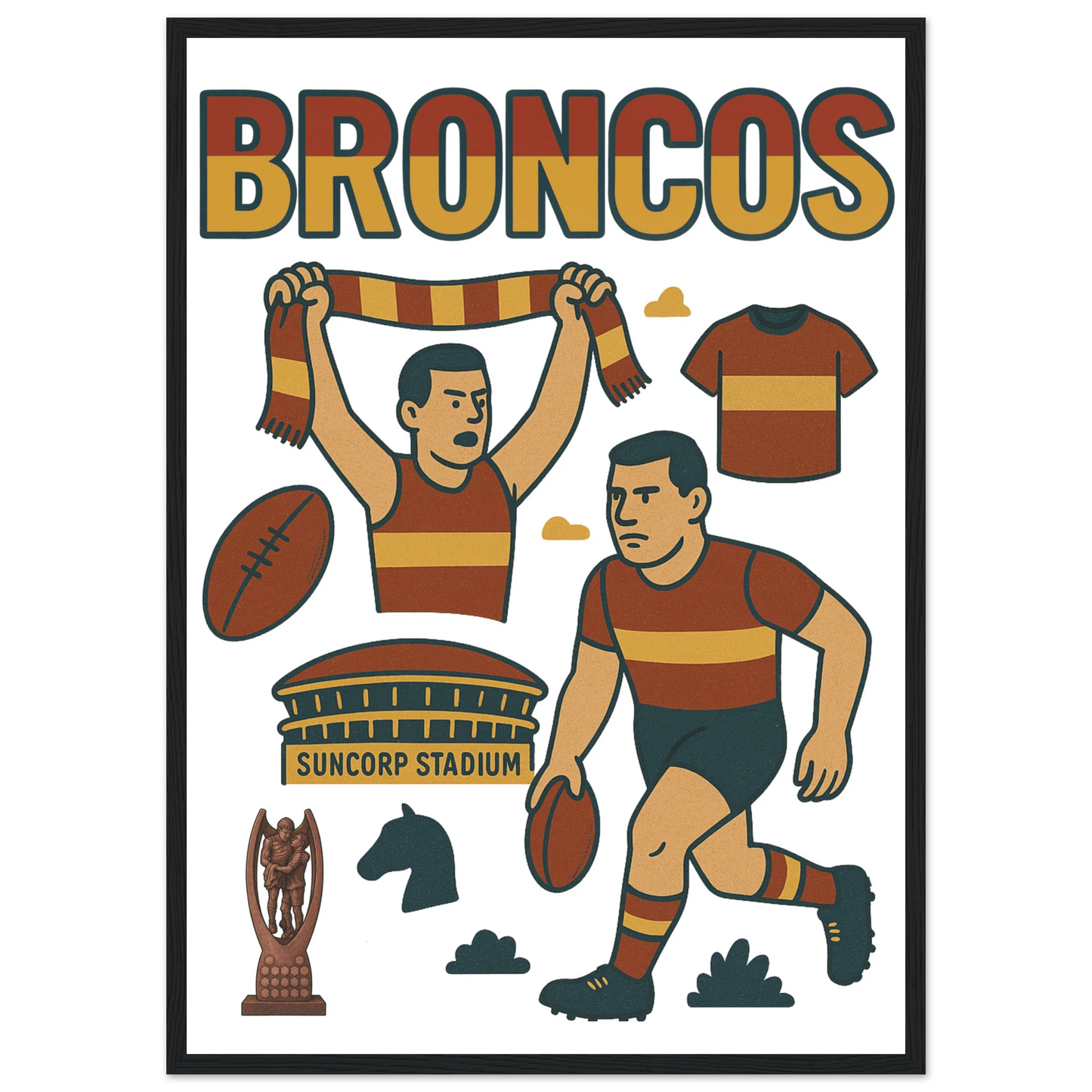Broncos - Framed League Wall Art - VFtees