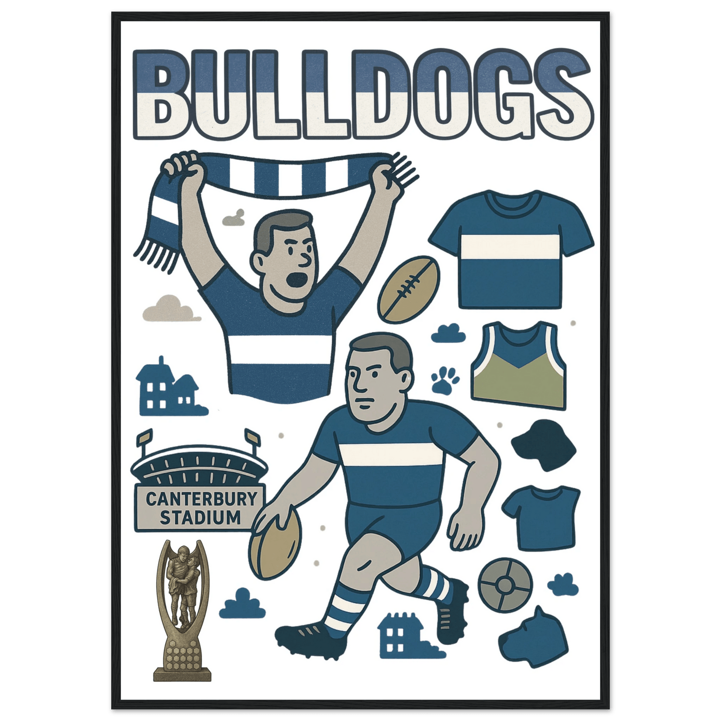 Bulldogs - League Framed Wall Art - VFtees