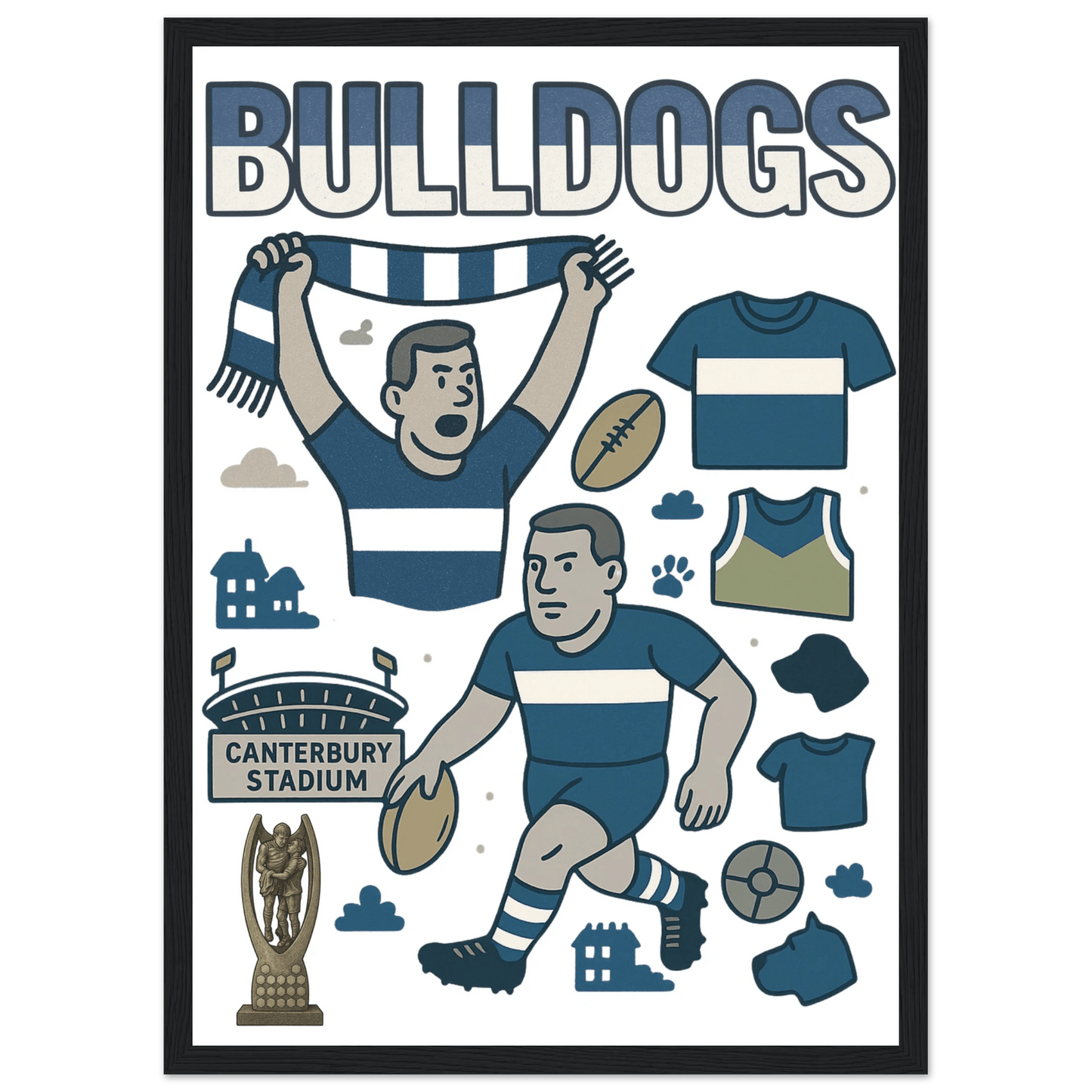 Bulldogs - League Framed Wall Art - VFtees