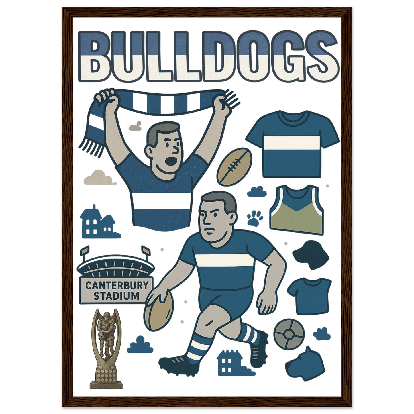 Bulldogs - League Framed Wall Art - VFtees