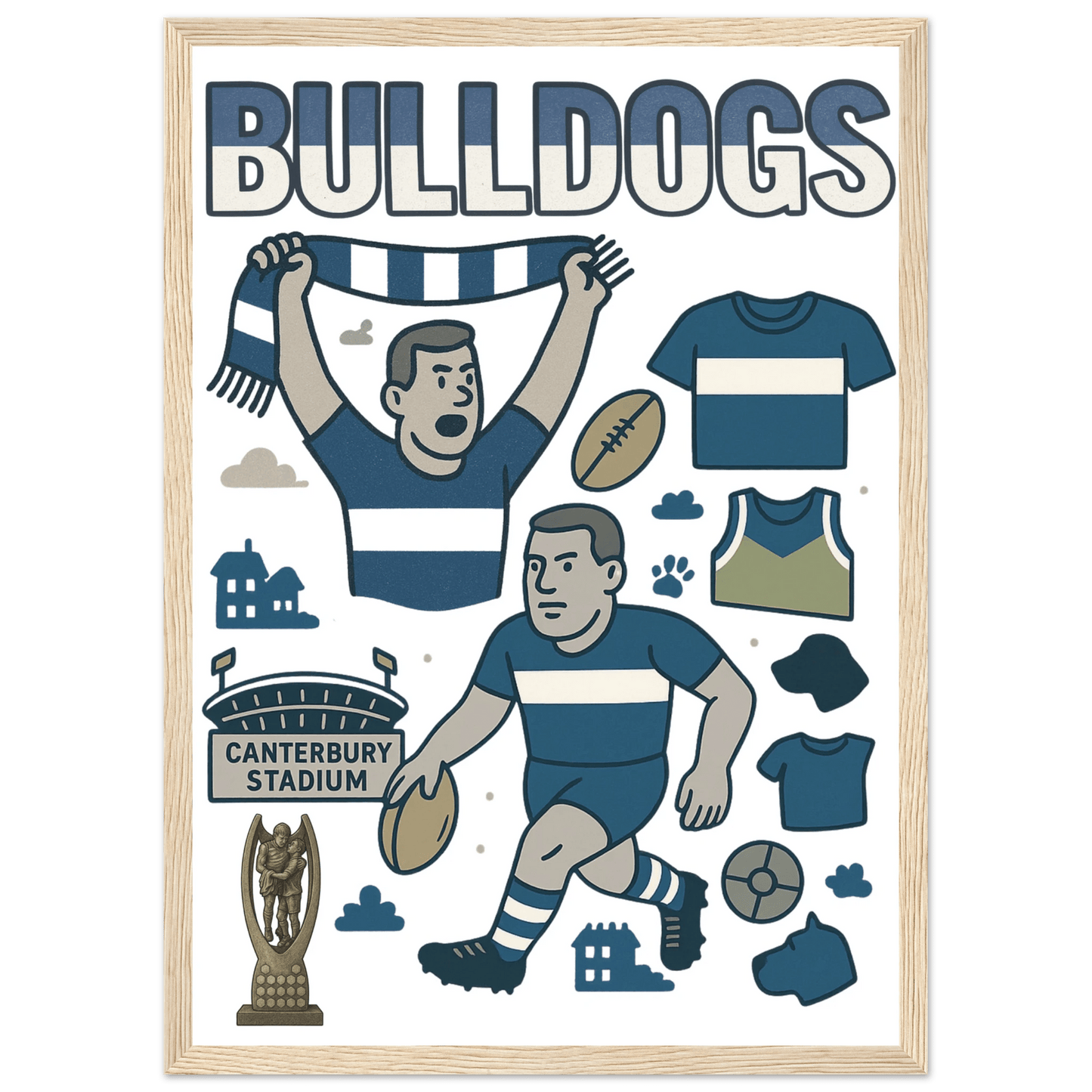 Bulldogs - League Framed Wall Art - VFtees