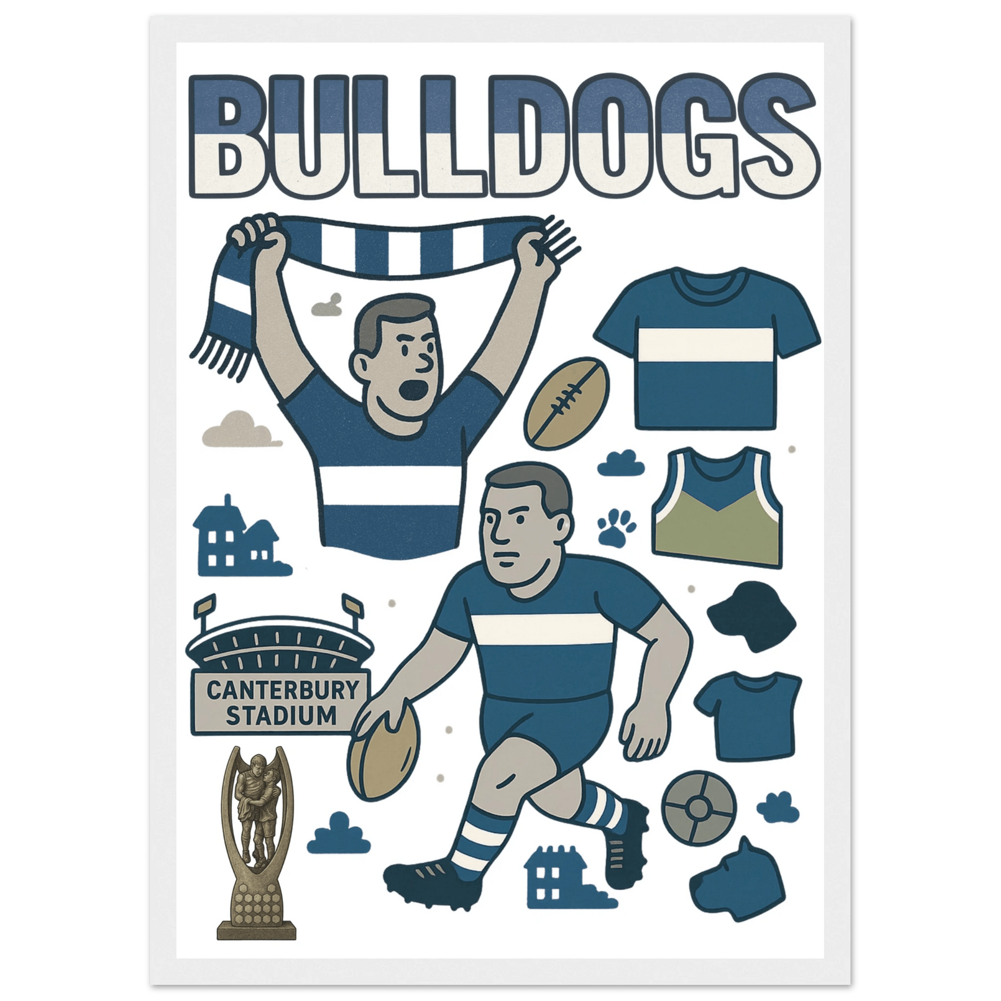 Bulldogs - League Framed Wall Art - VFtees