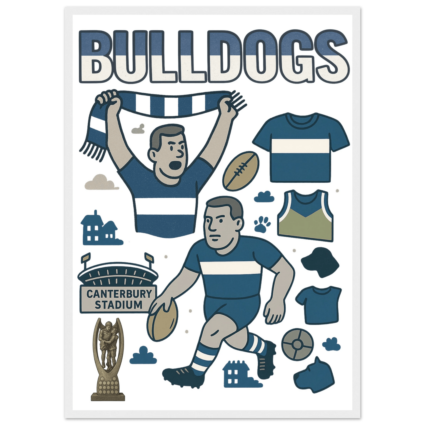 Bulldogs - League Framed Wall Art - VFtees