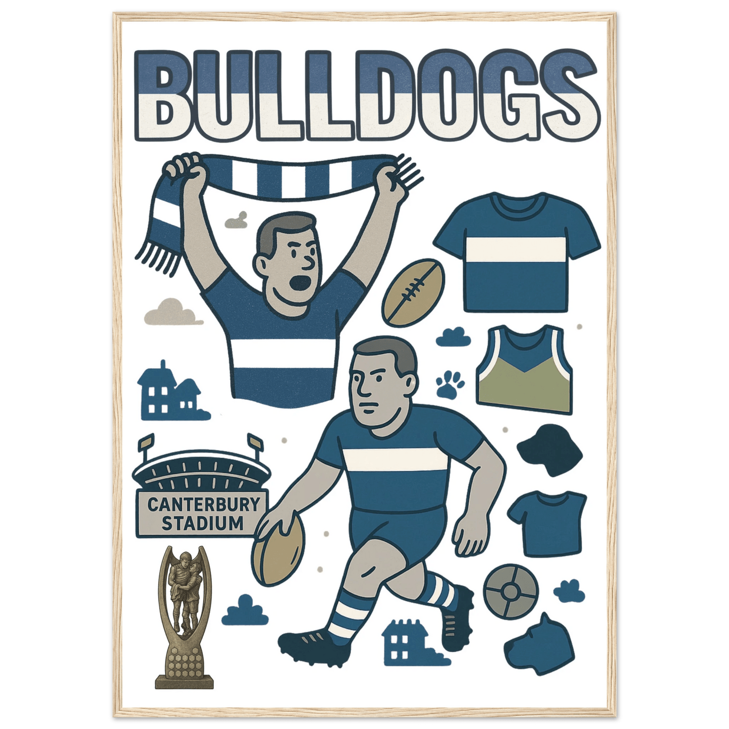 Bulldogs - League Framed Wall Art - VFtees