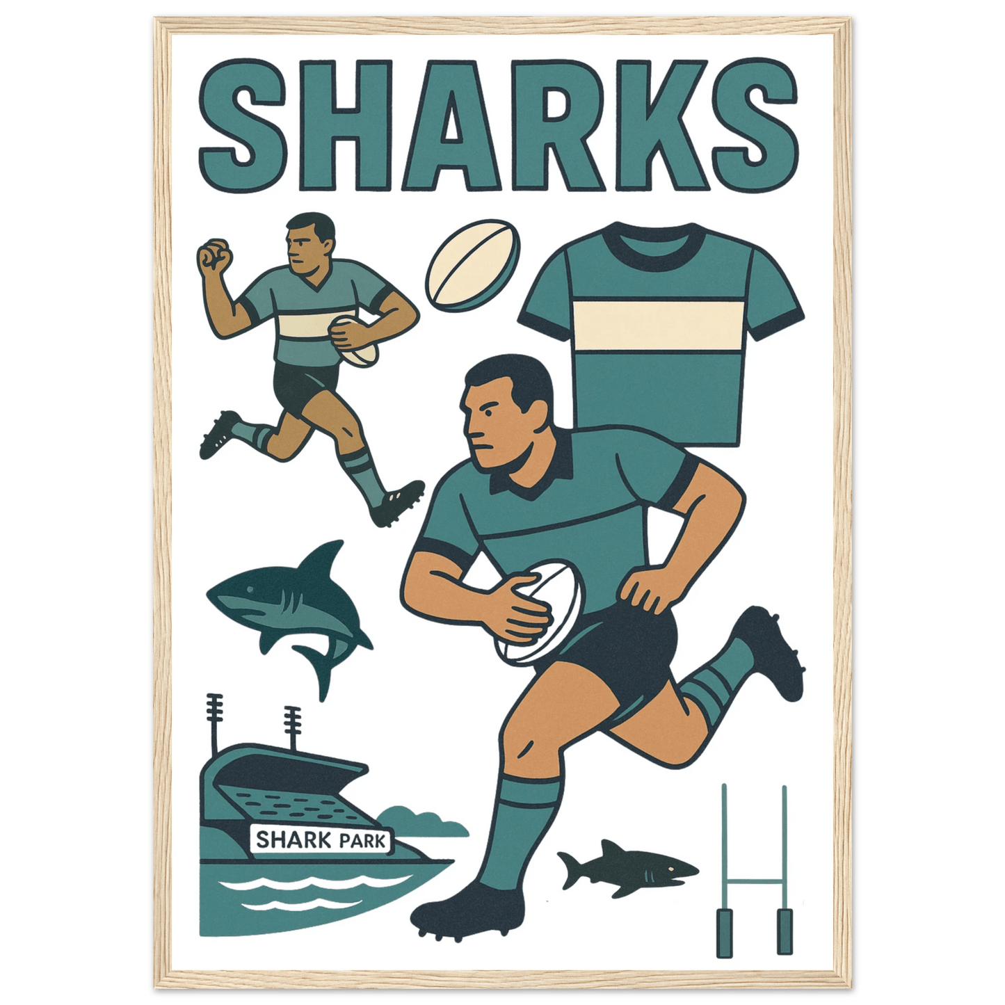 Cronulla - Rugby League Framed Wall Art - VFtees