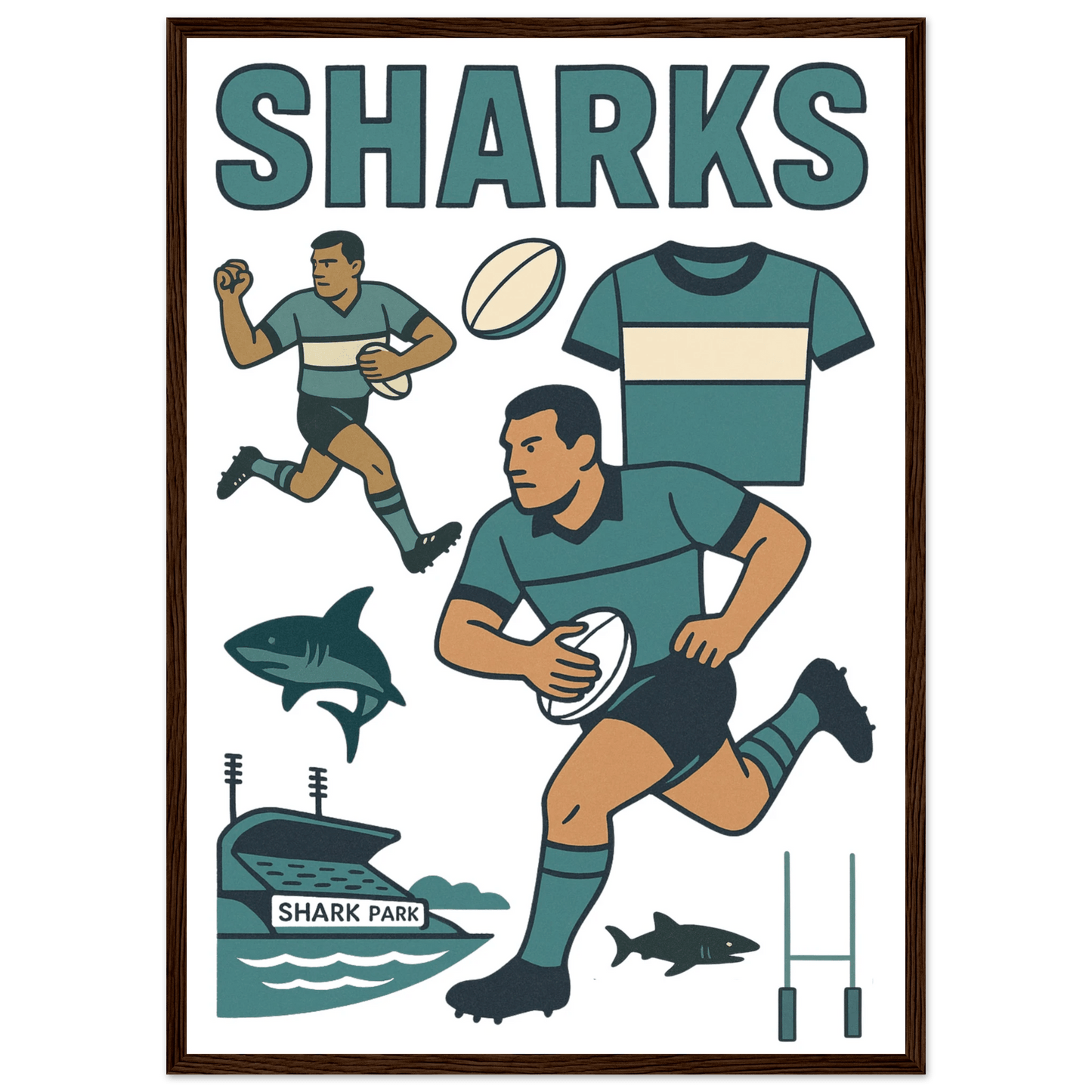 Cronulla - Rugby League Framed Wall Art - VFtees