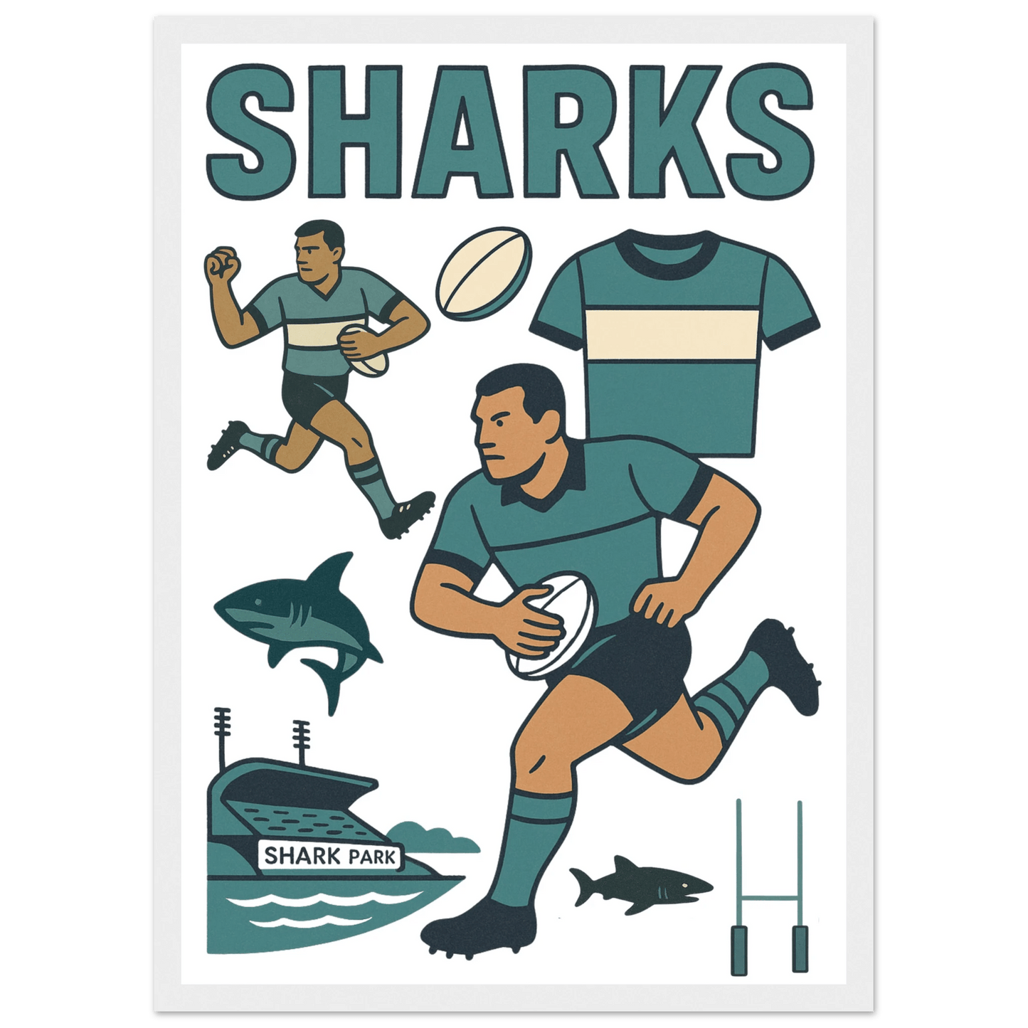 Cronulla - Rugby League Framed Wall Art - VFtees