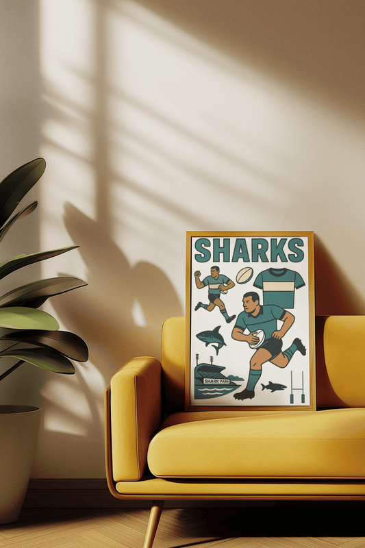 Cronulla - Rugby League Framed Wall Art - VFtees