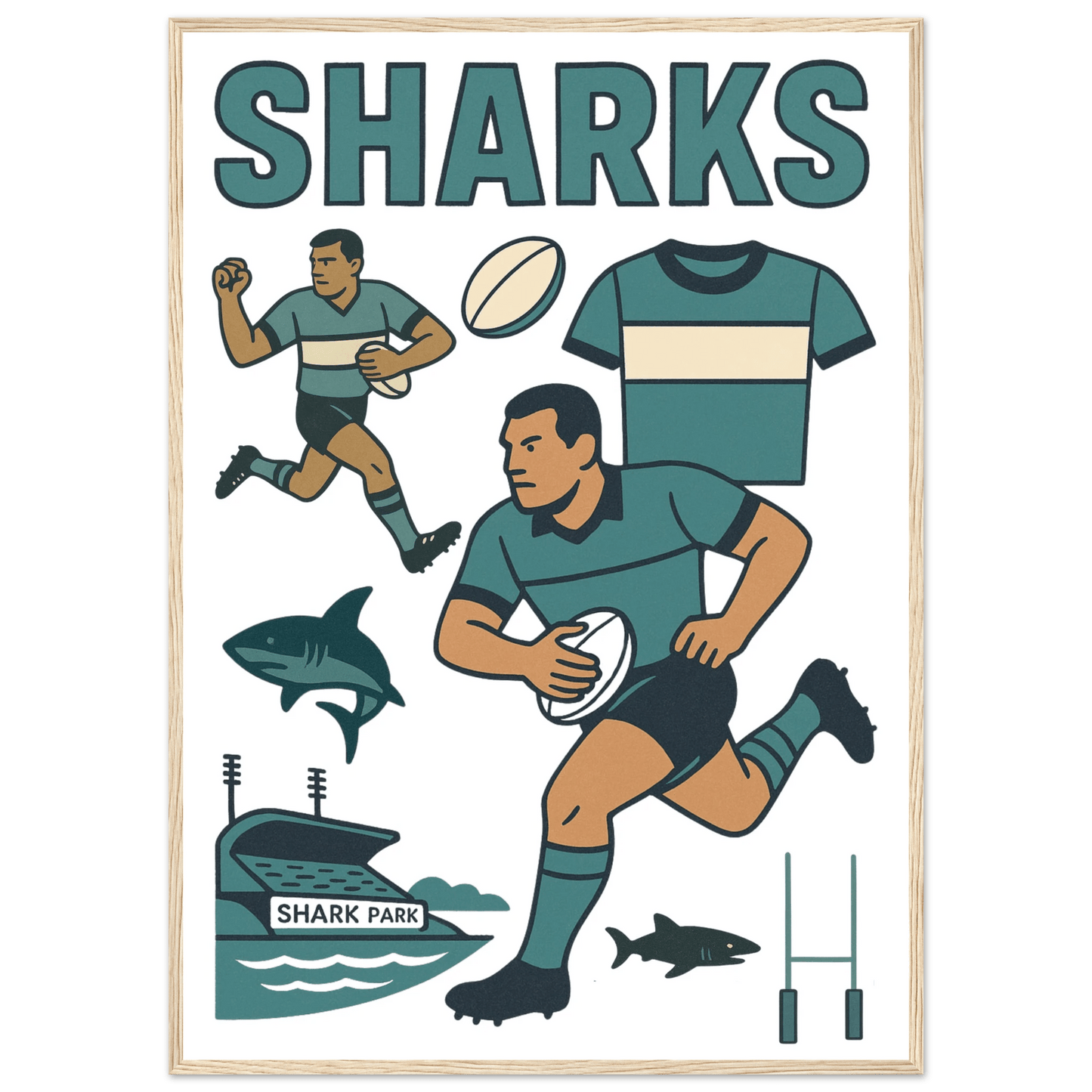 Cronulla - Rugby League Framed Wall Art - VFtees