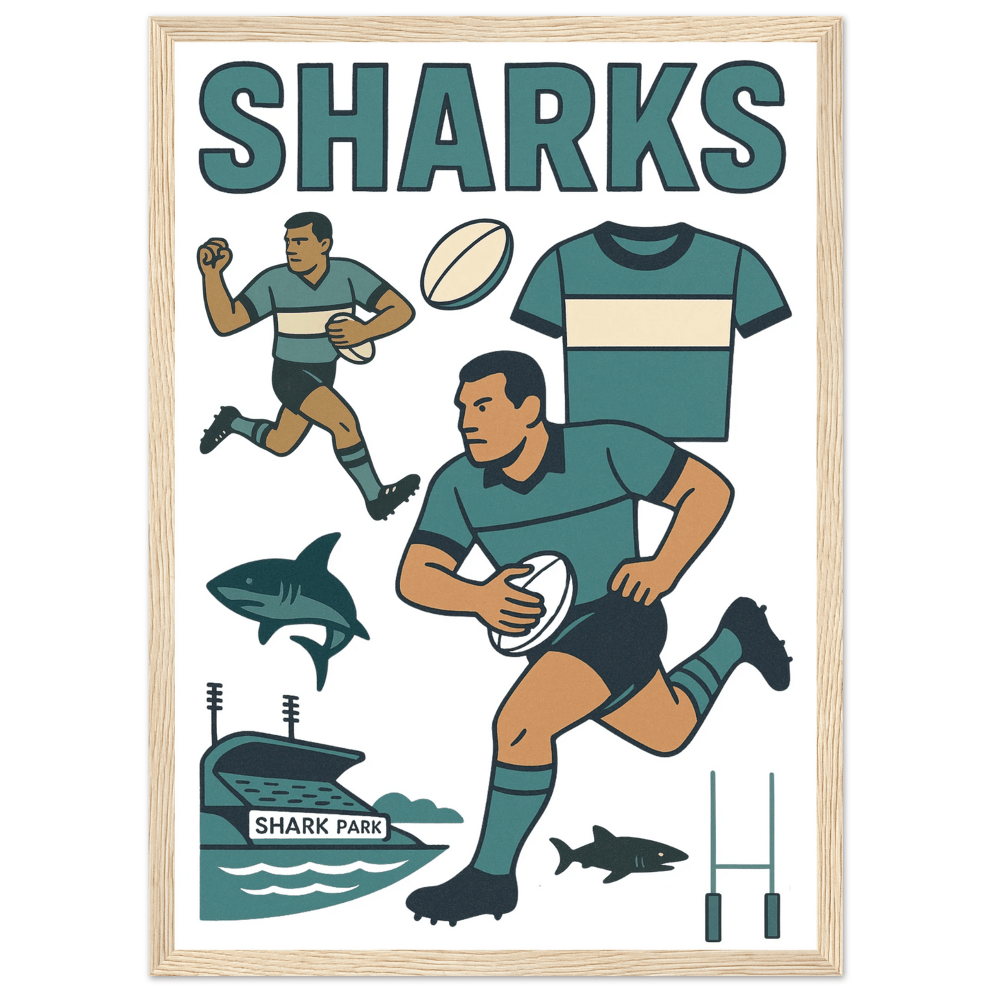 Cronulla - Rugby League Framed Wall Art - VFtees