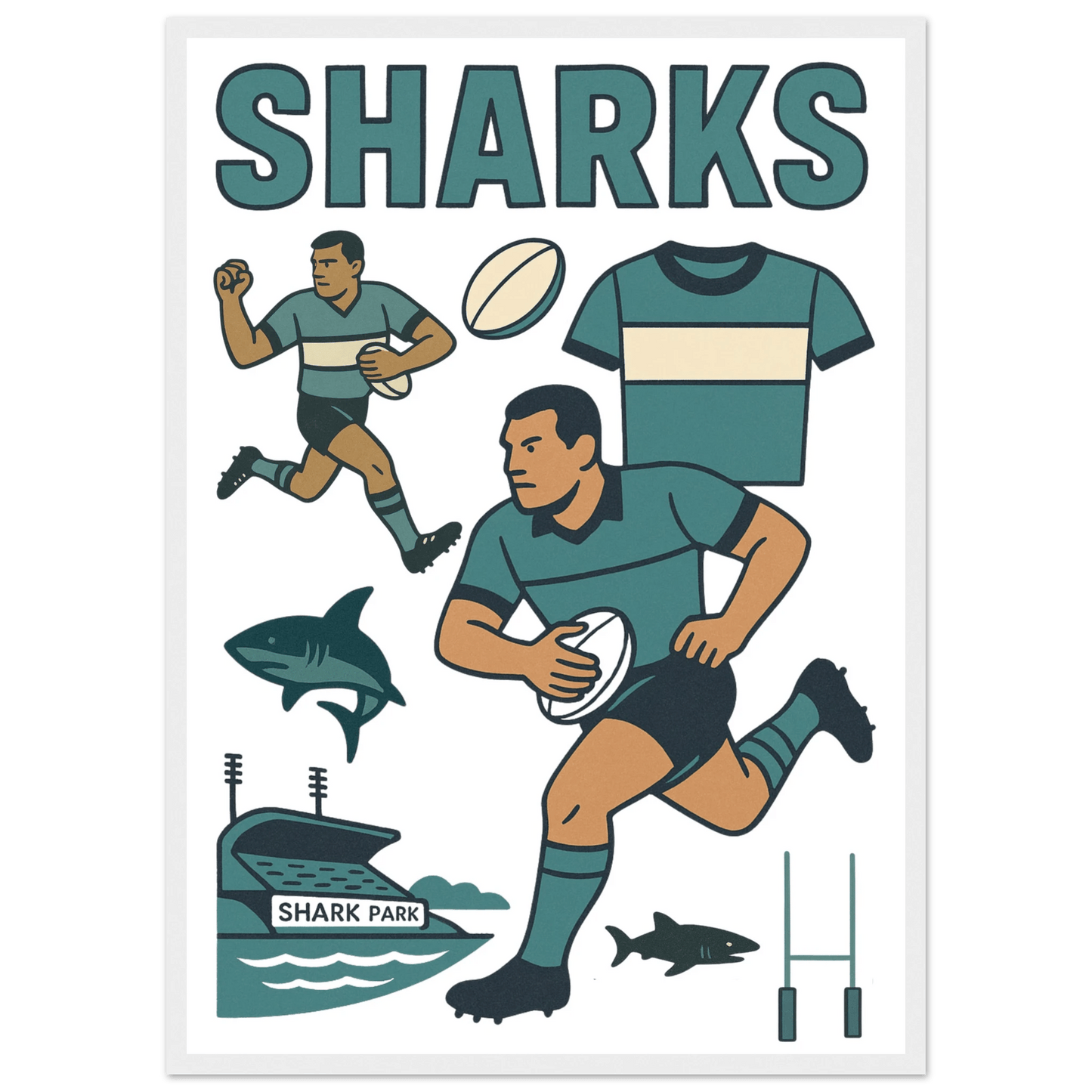 Cronulla - Rugby League Framed Wall Art - VFtees