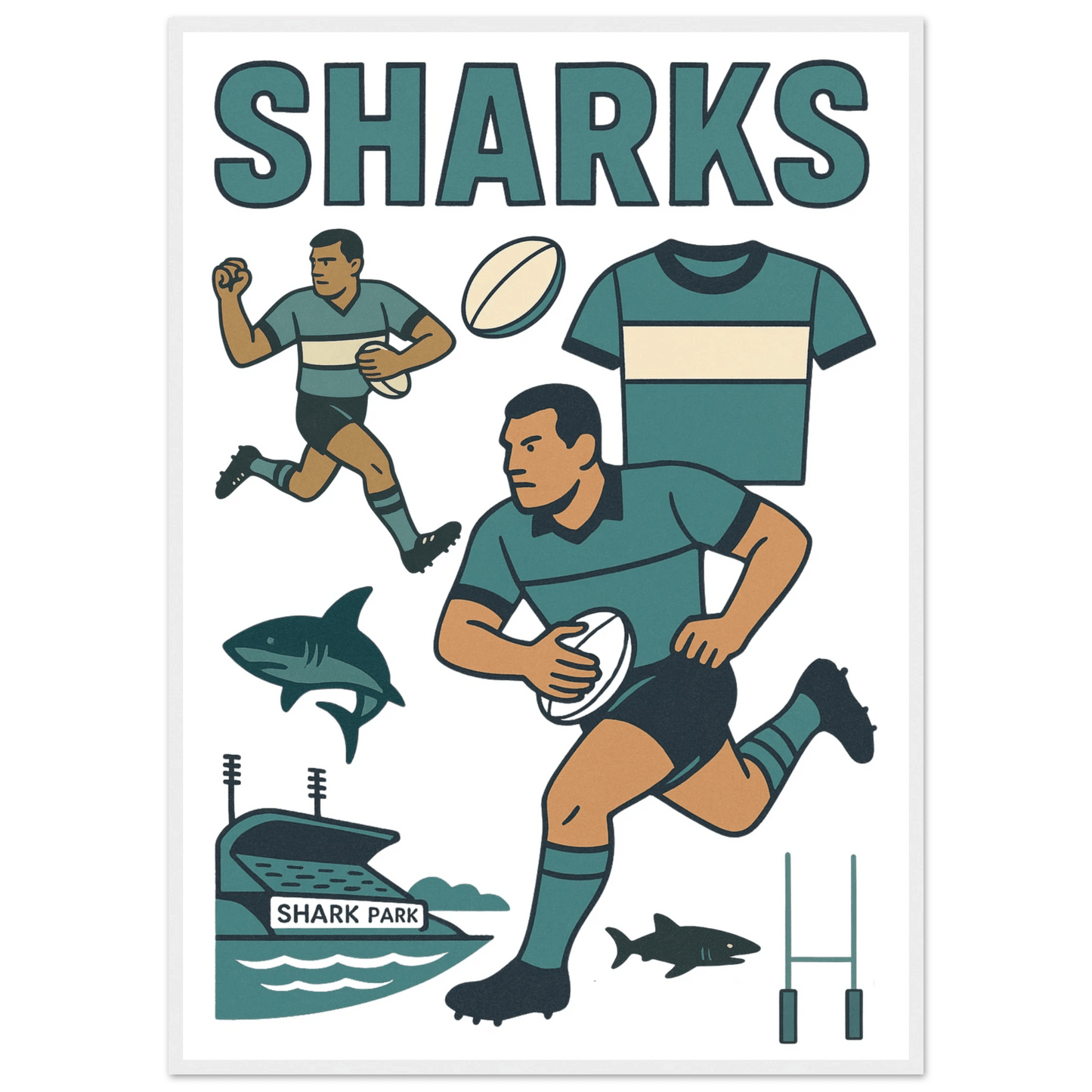 Cronulla - Rugby League Framed Wall Art - VFtees