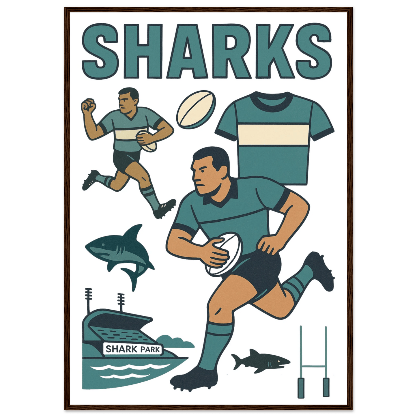 Cronulla - Rugby League Framed Wall Art - VFtees