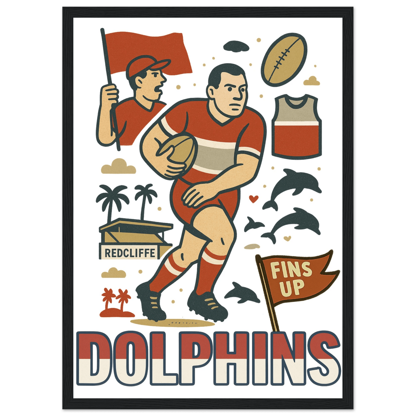 Dolphins Framed Wall Art - VFtees