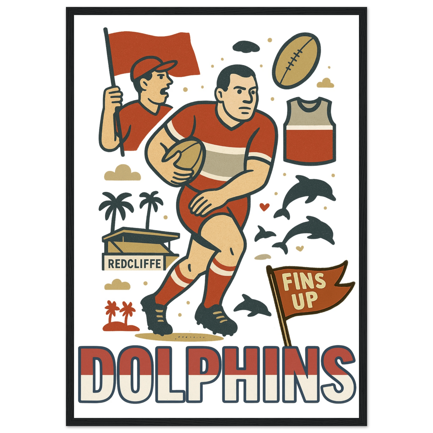 Dolphins Framed Wall Art - VFtees