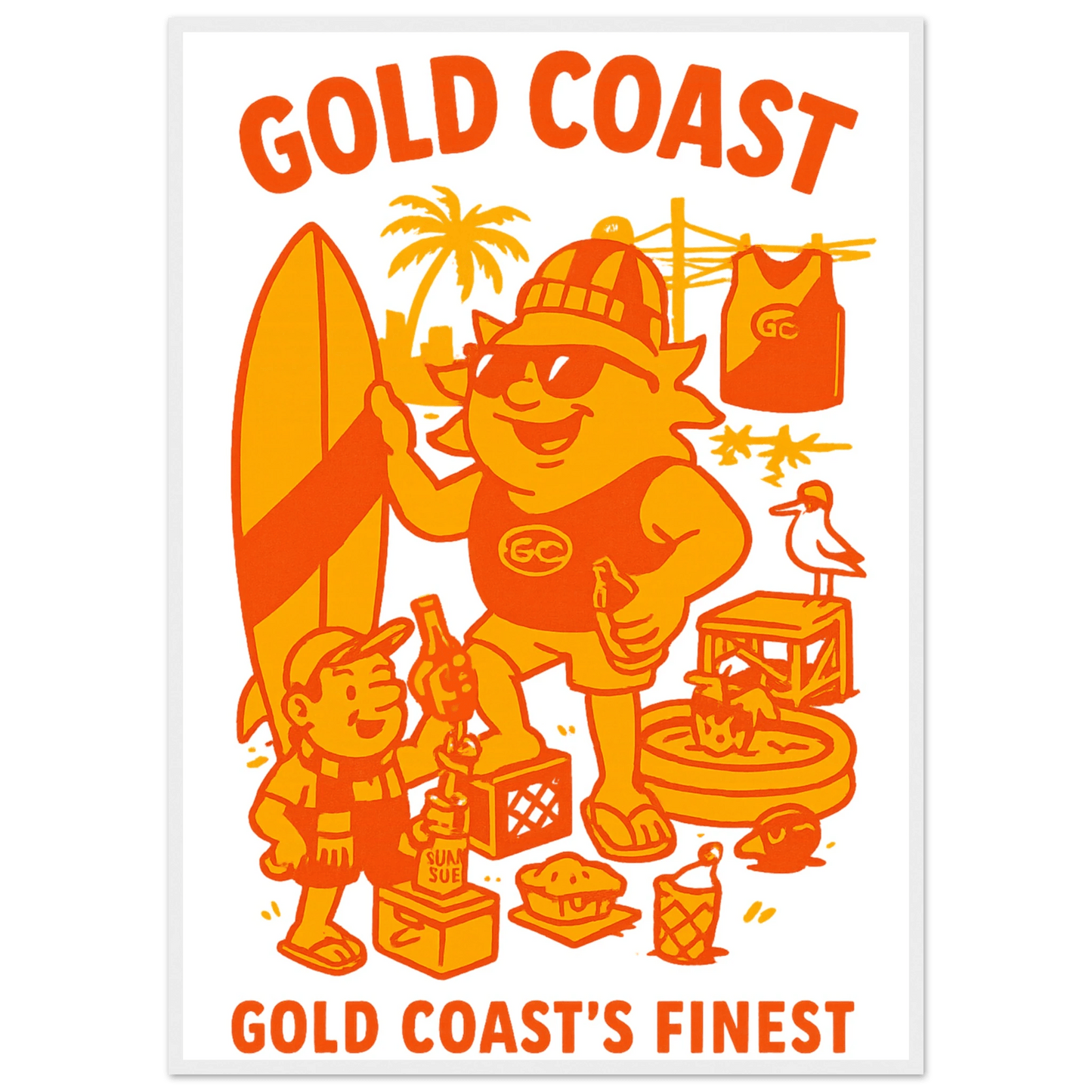 Gold Coast - Framed Wall Art - VFtees
