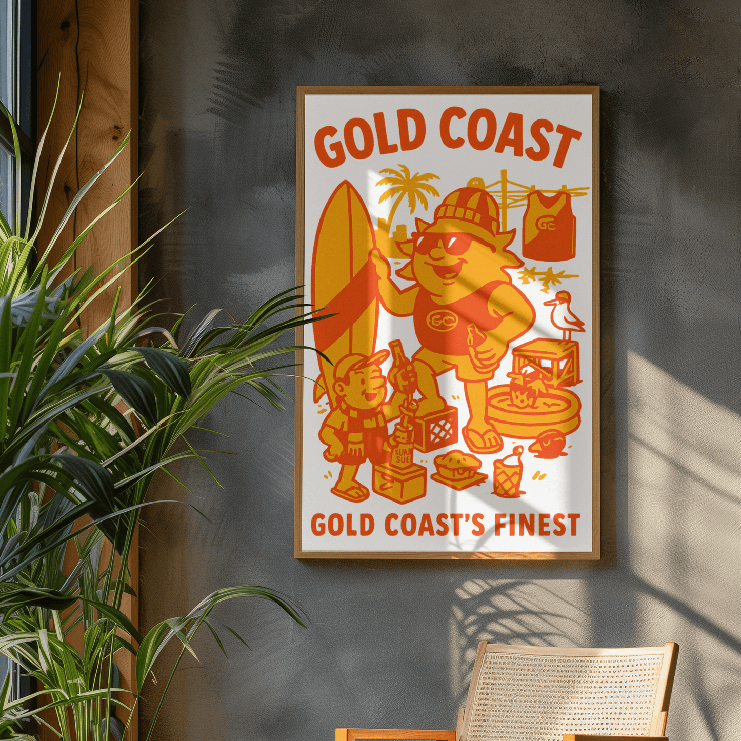 Gold Coast - Framed Wall Art - VFtees