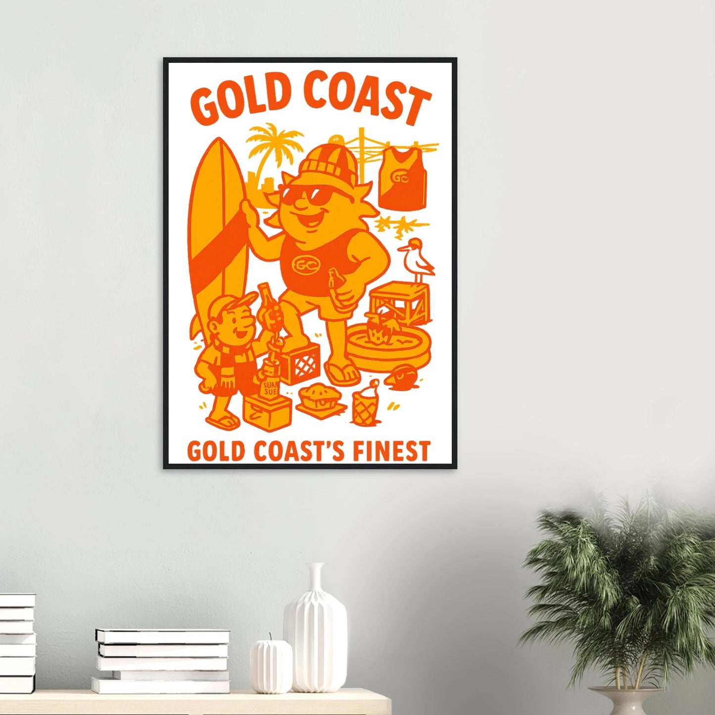 Gold Coast - Framed Wall Art - VFtees