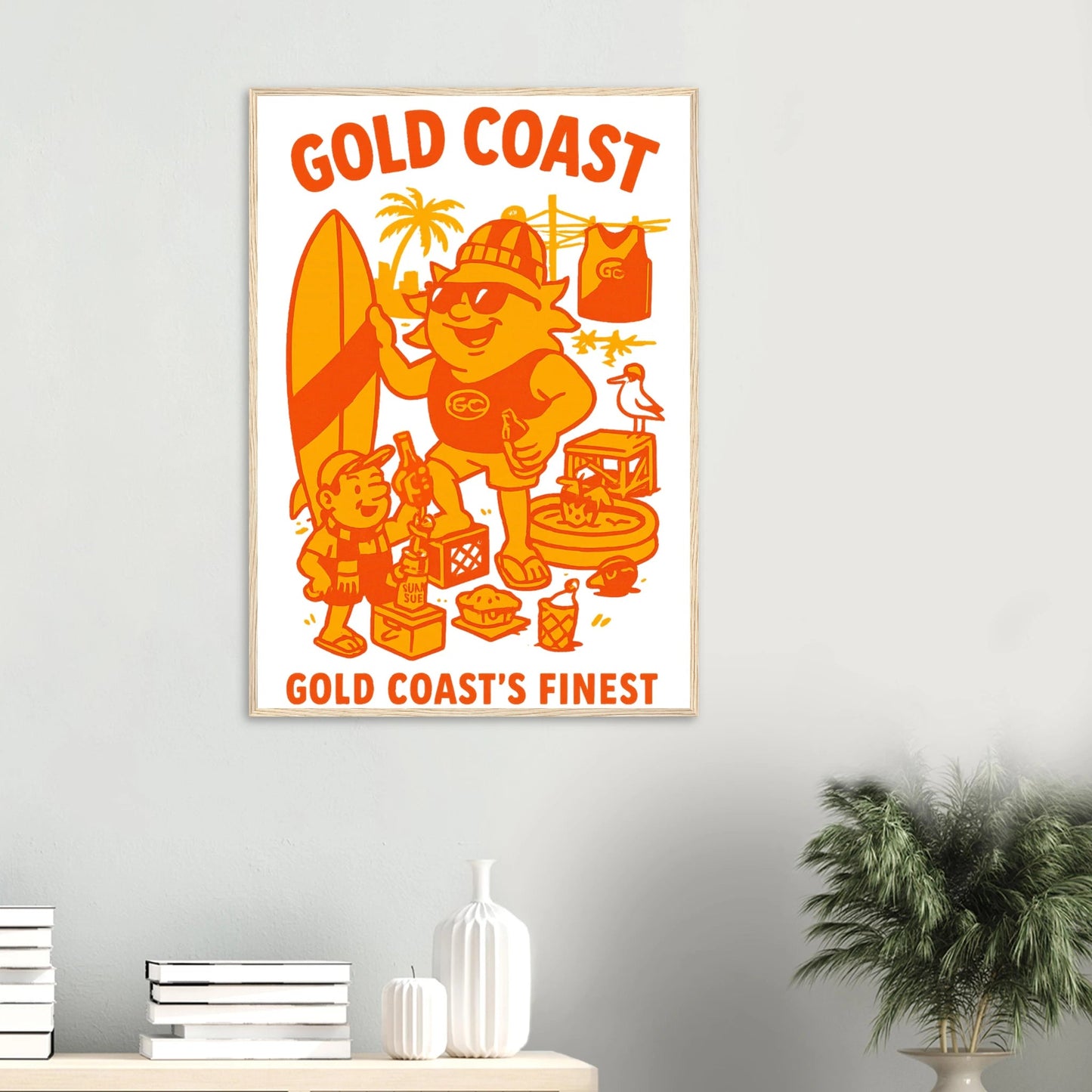 Gold Coast - Framed Wall Art - VFtees