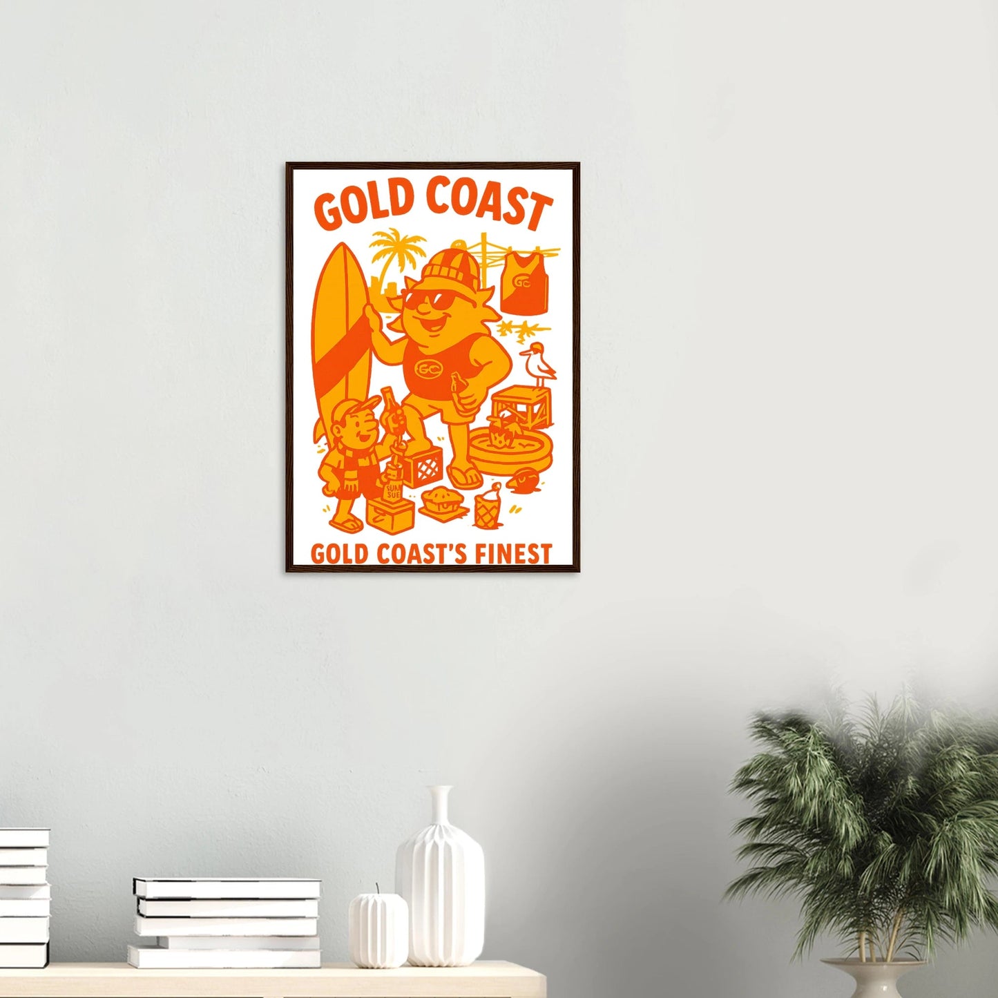 Gold Coast - Framed Wall Art - VFtees