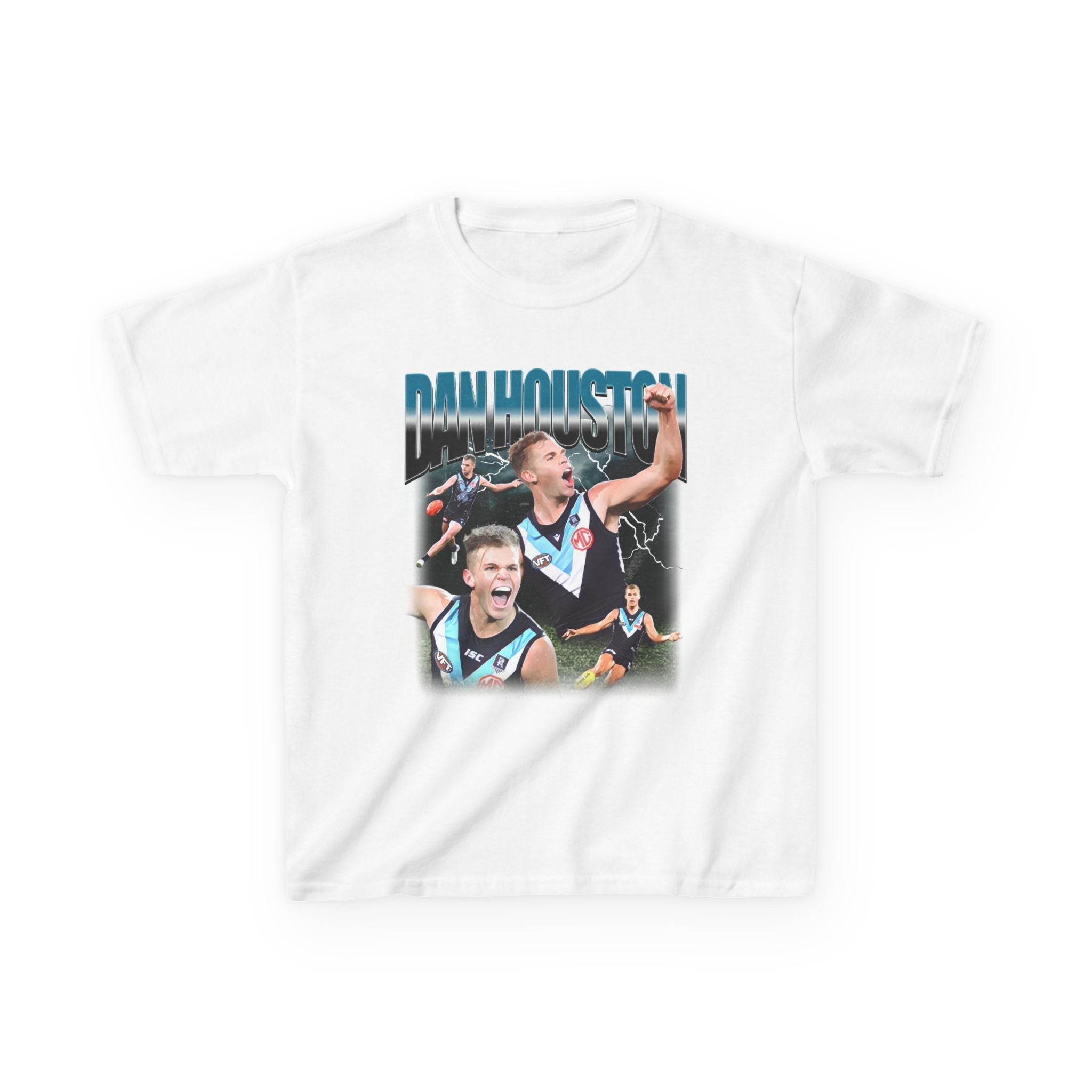 Kids Vintage AFL T-shirt | Port Adelaide Dan Houston | 90s Inspired t shirt | Australian Rules Football | WAFL, VFL, sanfl - VFtees
