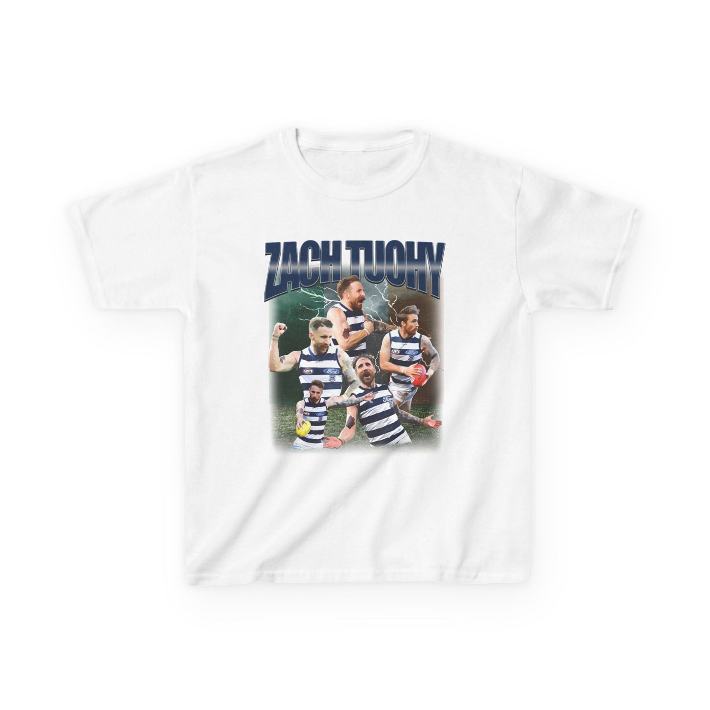 Kids Vintage AFL T-shirt | ZACH TUOHY (Irish Edition) Geelong Football Club | 90s Inspired t shirt | Australian Rules Football, Vfl, sanfl - VFtees