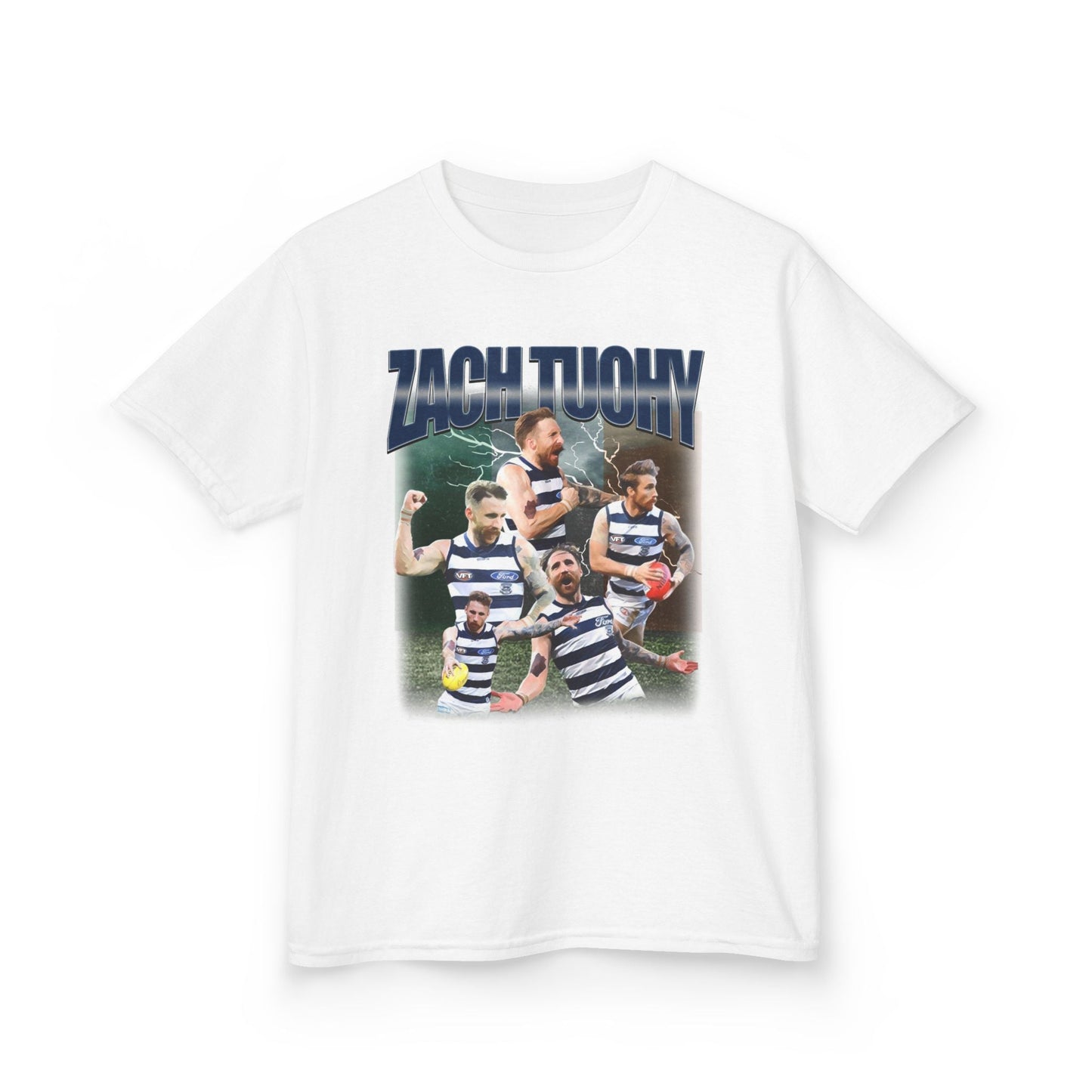 Kids Vintage AFL T-shirt | ZACH TUOHY (Irish Edition) Geelong Football Club | 90s Inspired t shirt | Australian Rules Football, Vfl, sanfl - VFtees