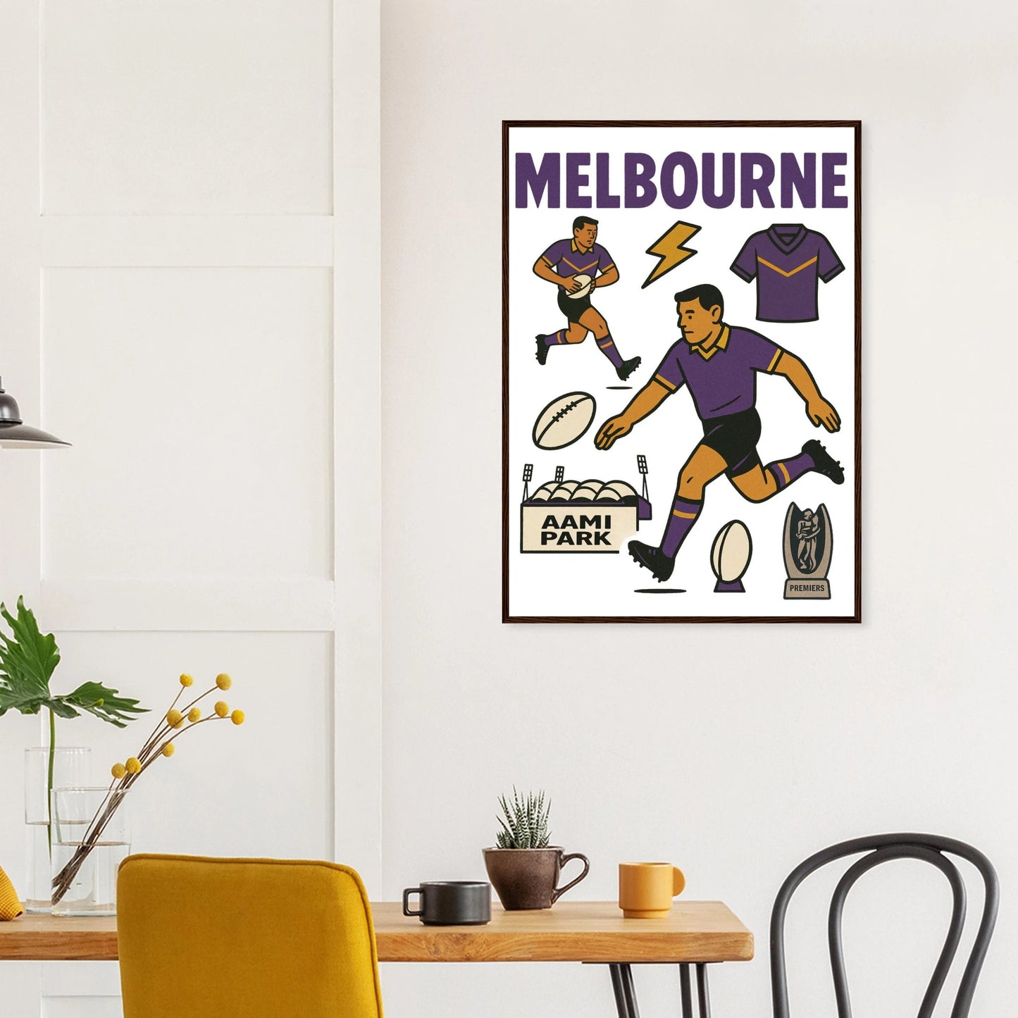 Melbourne - Rugby League Framed Wall Art - VFtees