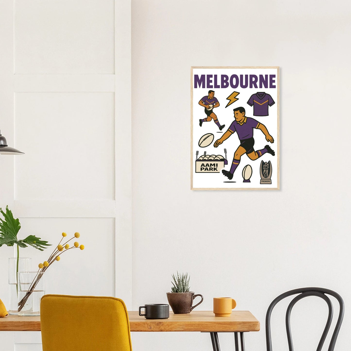 Melbourne - Rugby League Framed Wall Art - VFtees